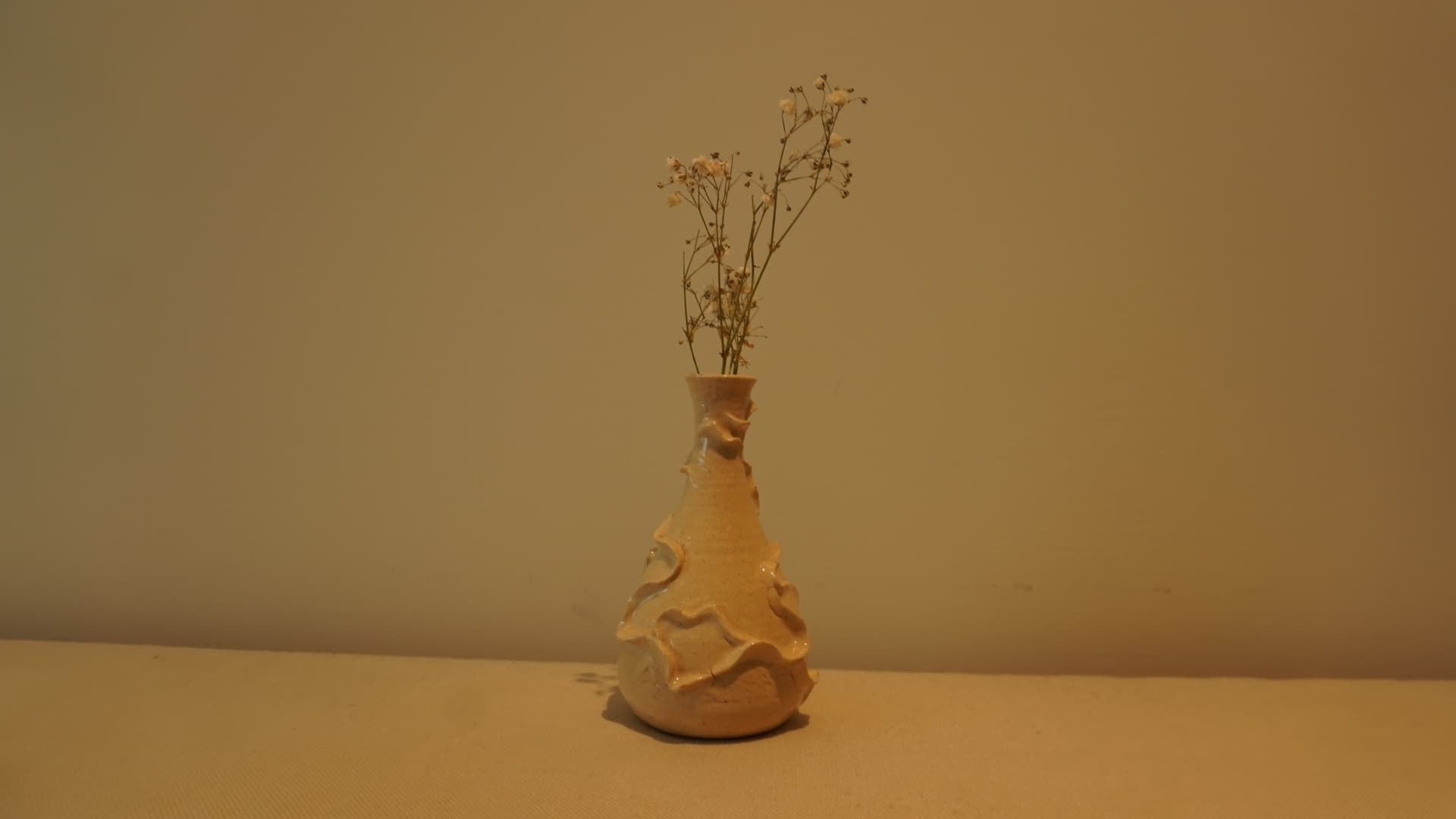 Rippled Vase · Medium fire clay + Clear glaze (air-brushed) — Ceramic work by RuiXuan Xu — Asia Course