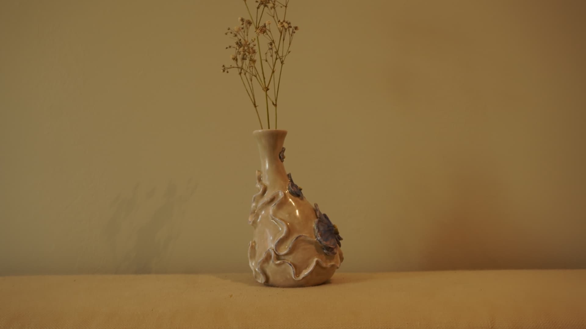Rippled Orchid Vase · dropped on the floor · Obscure underglaze (blue) + Mayco FN202 Yadro — Ceramic work by RuiXuan Xu — Club