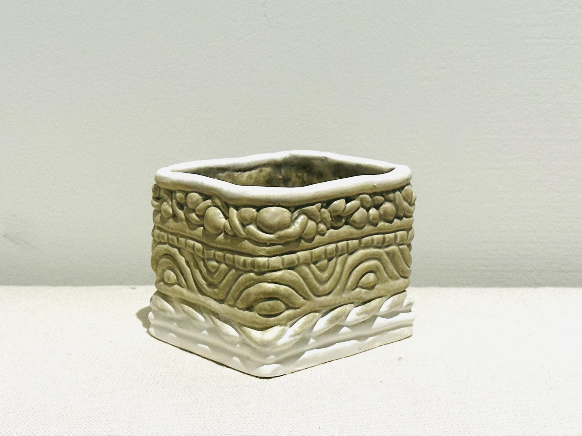 Coiled Matcha Vessel · Duncan TM305 + Mayco FN001 White Glaze · reclaim (L210 + L212) — Ceramic work by RuiXuan Xu — Club