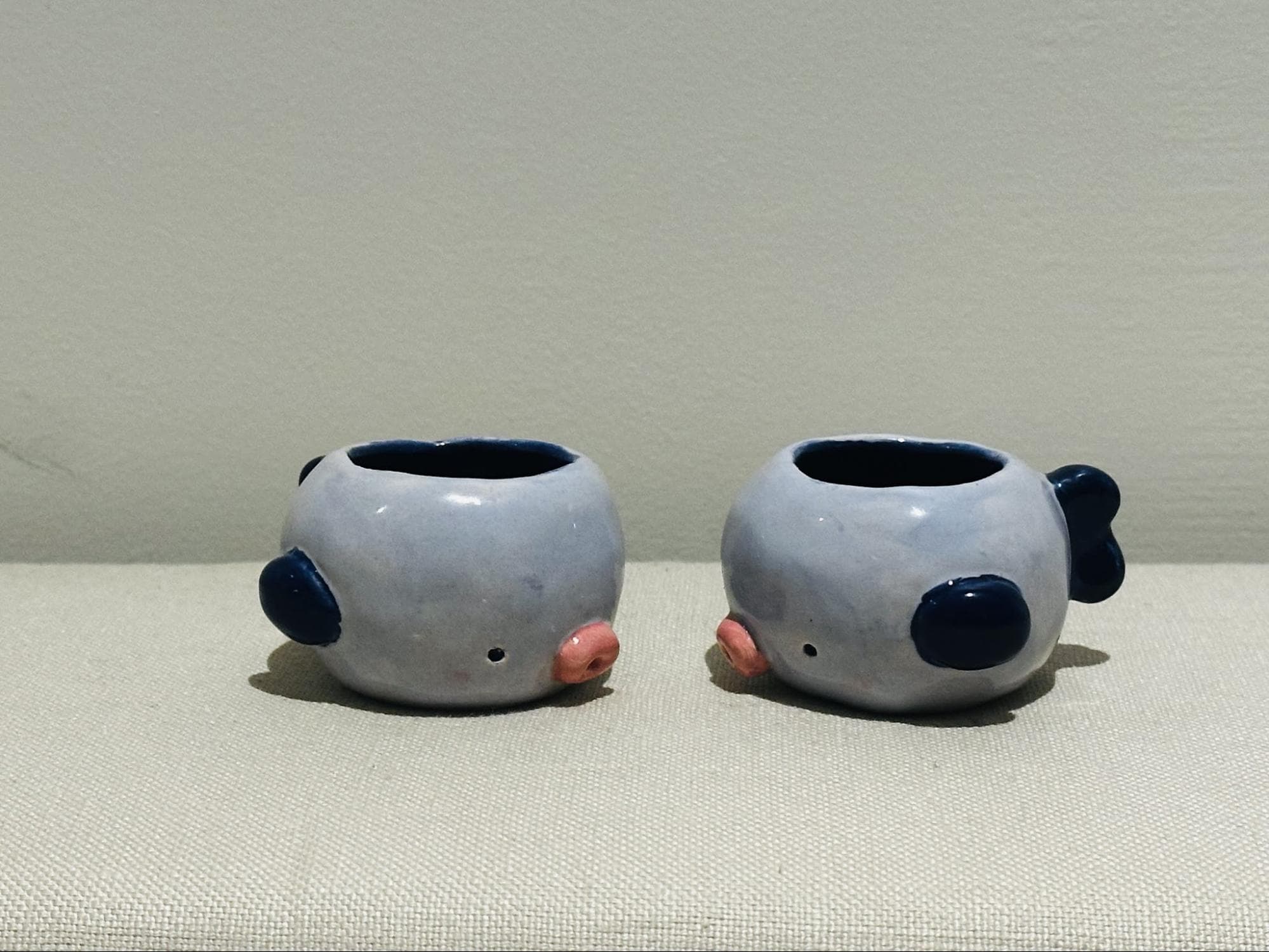 Fishy Pinch Pots · Spectrum underglazes — Ceramic work by RuiXuan Xu — School