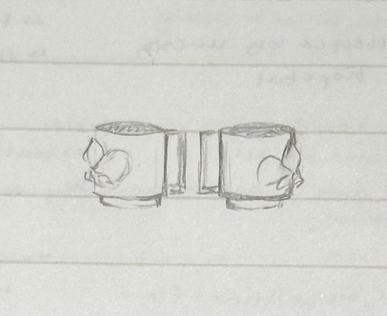Doubled Orchid Cups · sketch → bisqueware → glazed → glazeware · trimmed to fit · Handbuilt floral and handle — Ceramic work by RuiXuan Xu — School